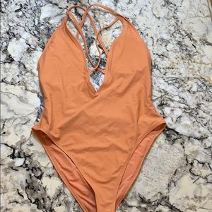 Orange swim suit